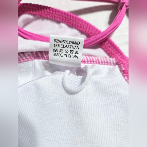⭐️3/$15 Hot Pink High Hip 1 Piece Ribbed Swimsuit Womens Small NWOT - Picture 5 of 7